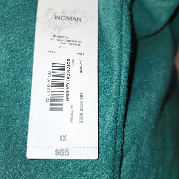25101 Liz Claiborne Lightweight Softshell Shacket Green NWT 1X - Picture 8 of 11